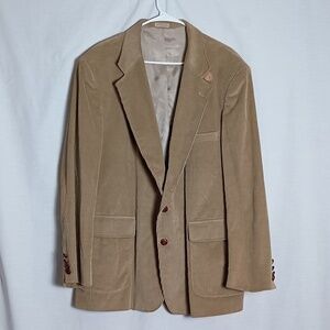 Traditionalist Camel Colored Mens Corduroy Blazer with Faux Suede Elbow Patches